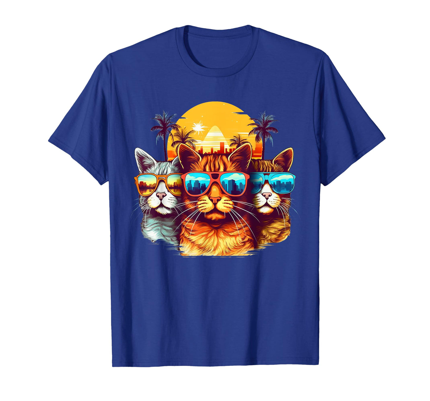 Retro Eighties Style Cat With Sunglasses T-Shirt