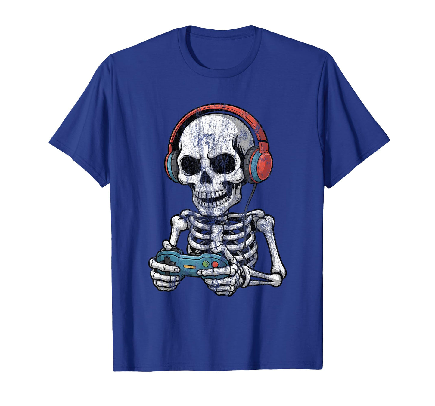 Halloween Skeleton Video Gaming Gamer Headphone Boys Kids T-Shirt