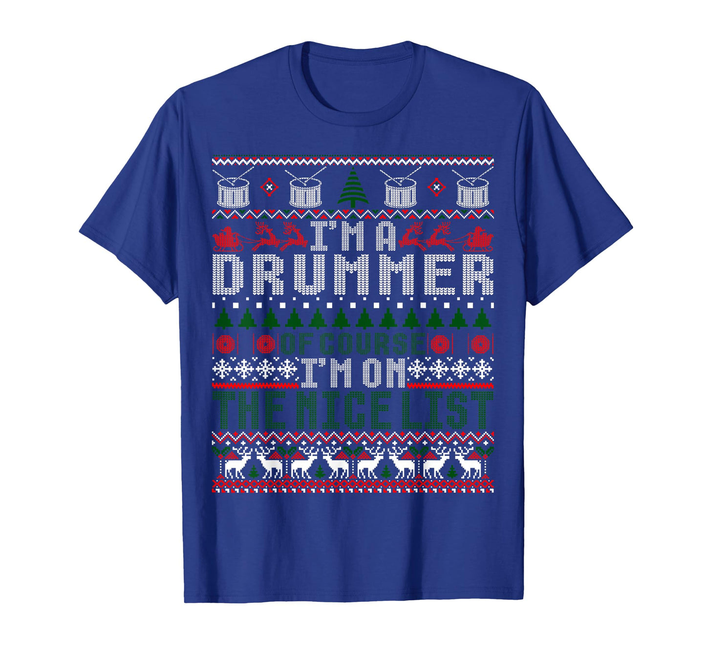 Christmas Drum Drummer Gift Ugly Xmas Sweater T-Shirt
