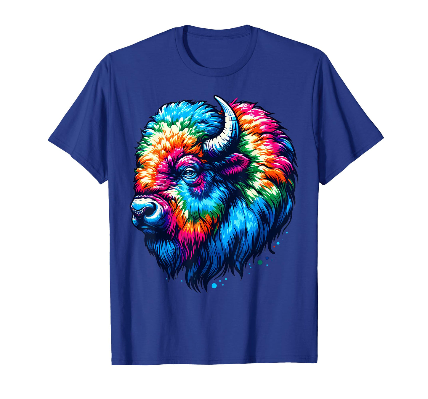 Cool Bison Spirit Animal Illustration Tie Dye Art T-Shirt