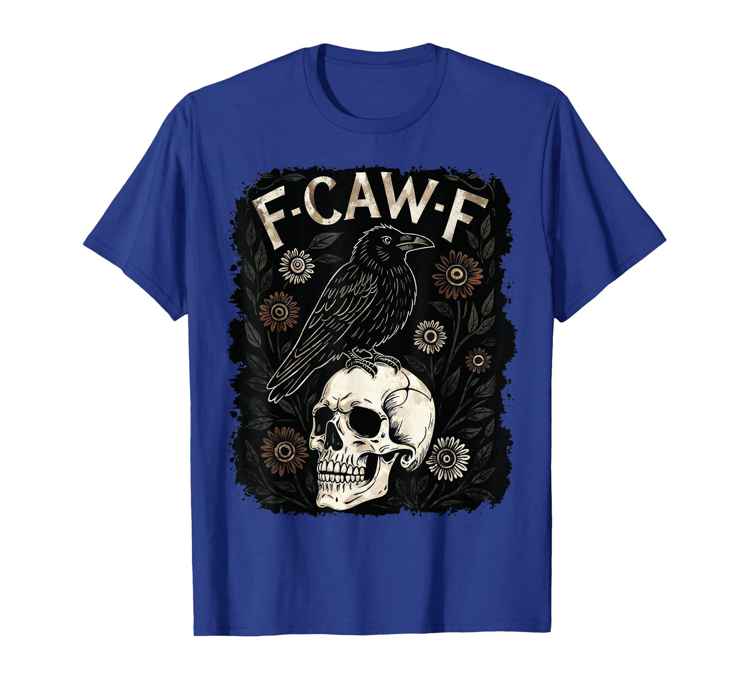 Retro Frame F-Caw-F Black Crow Funny Black Bird Saying Meme T-Shirt