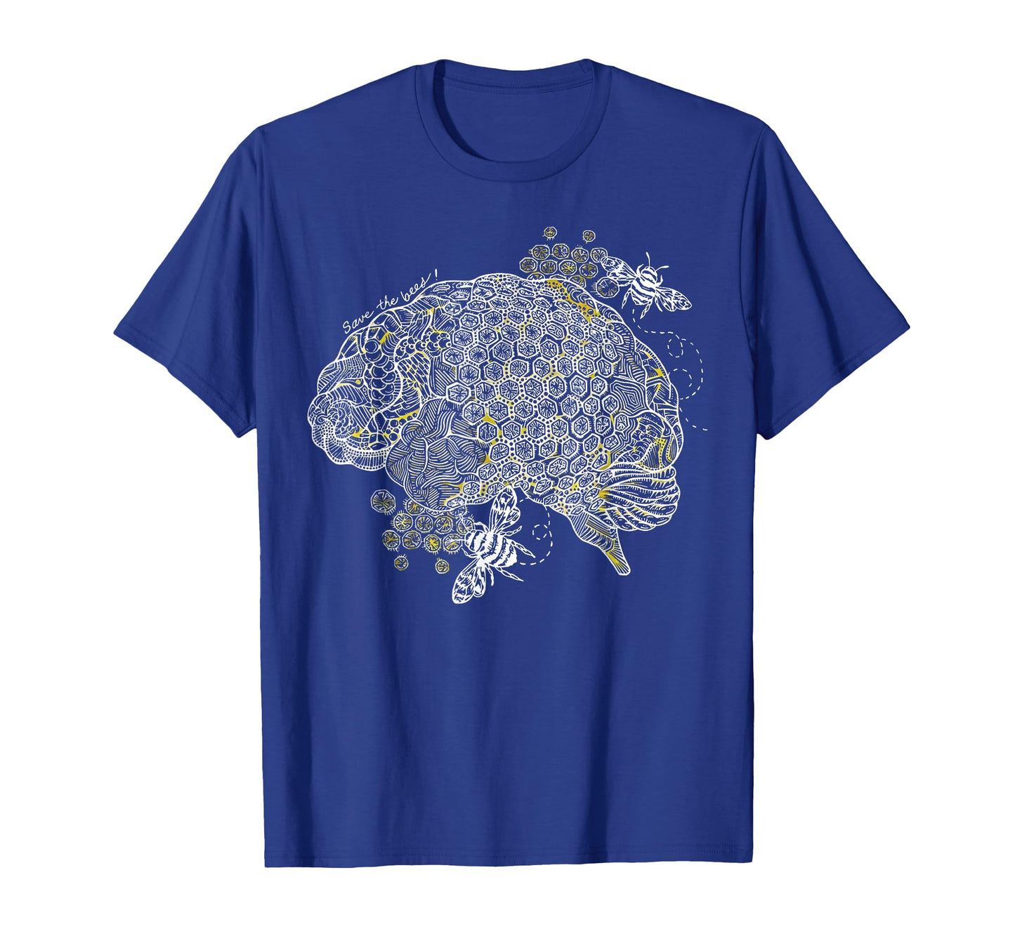 Vintage Bees Anatomical Brain Neuro Nurse Mental Health T-Shirt