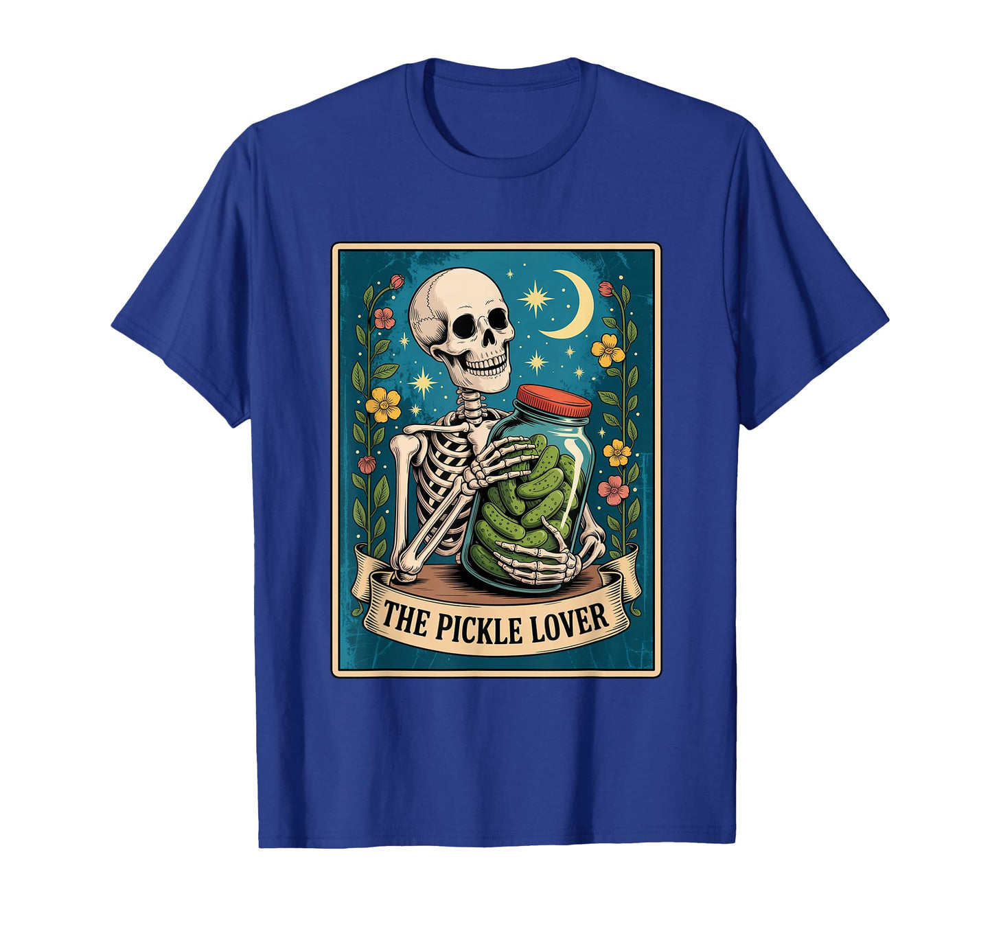 The Pickle Lover Skeleton Tarot Card Gothic Women Girls T-Shirt