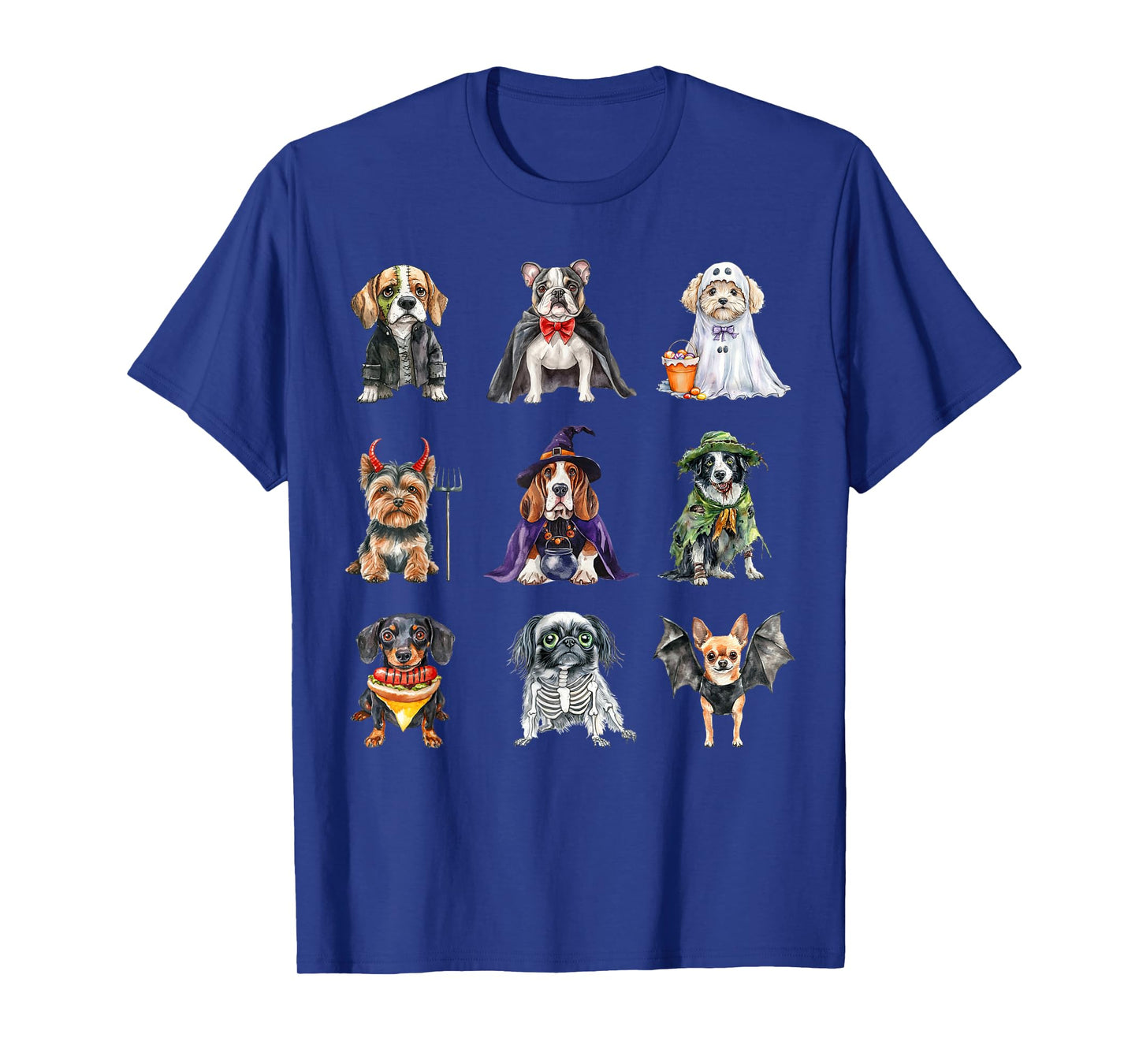 Funny Halloween Dog Costumes Ghost Witch Zombie Skeleton T-Shirt