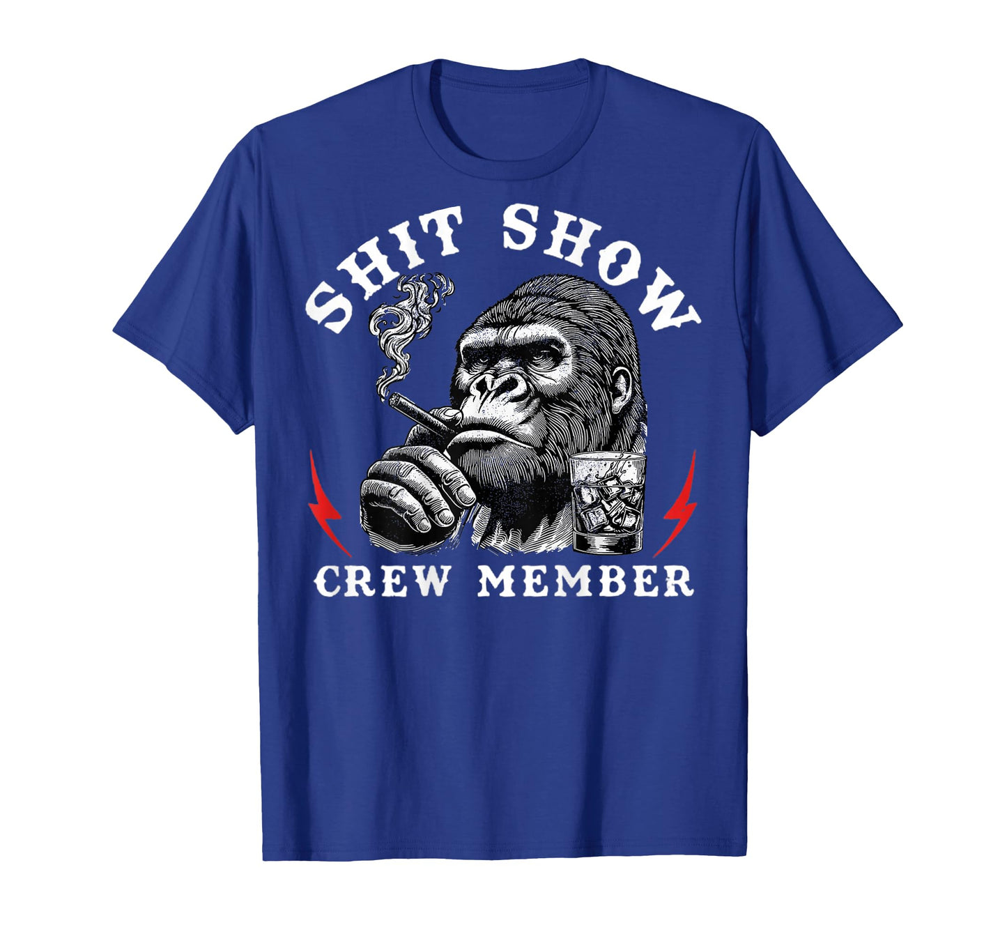 S.h.i.t Show Crew Member Funny Monkey (On Back) T-Shirt