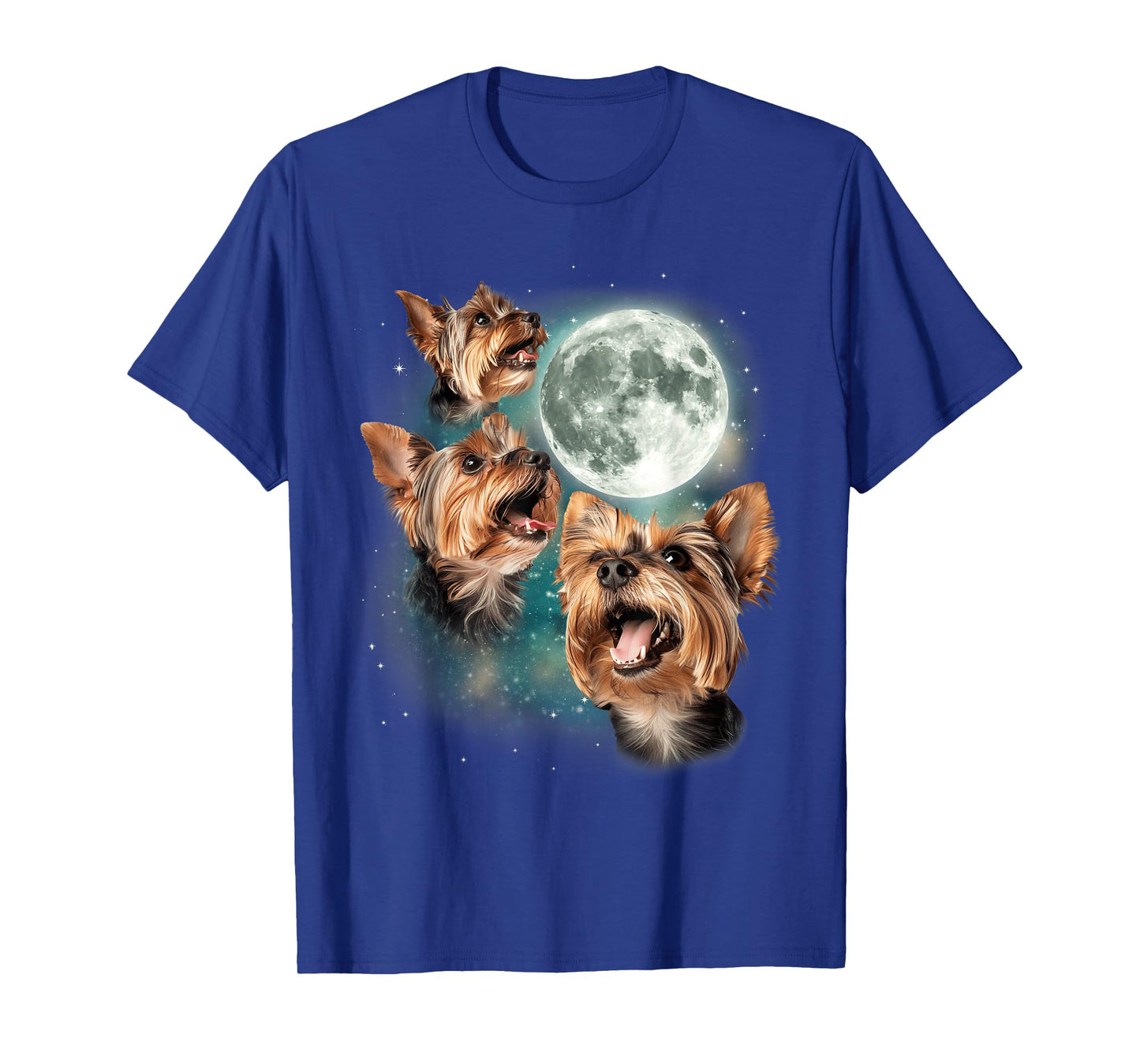 3 Yorkie Moon | Three Yorkshire Terriers Dog Lovers Cute T-Shirt for Men Women