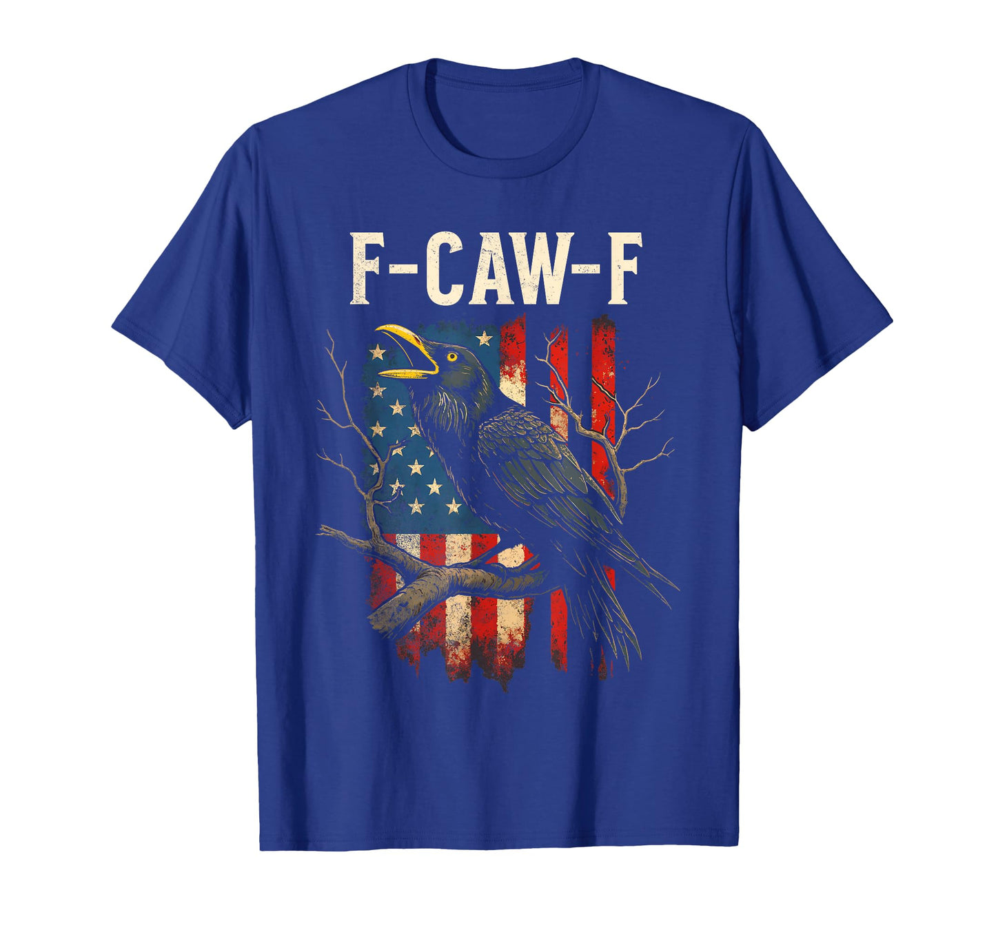 F Caw F American Flag Crow T-Shirt