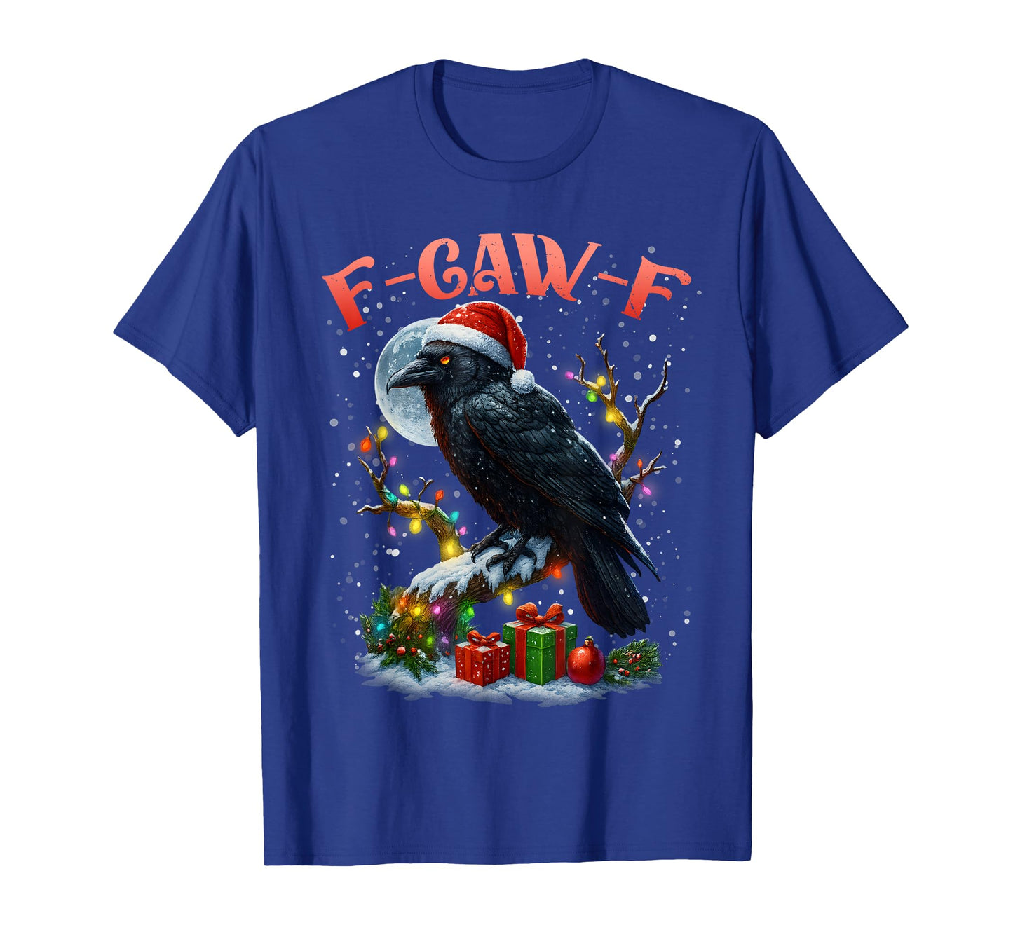 Merry F-Caw-F Funny Christmas Black Crow Merry Xmas F-Caw-F T-Shirt