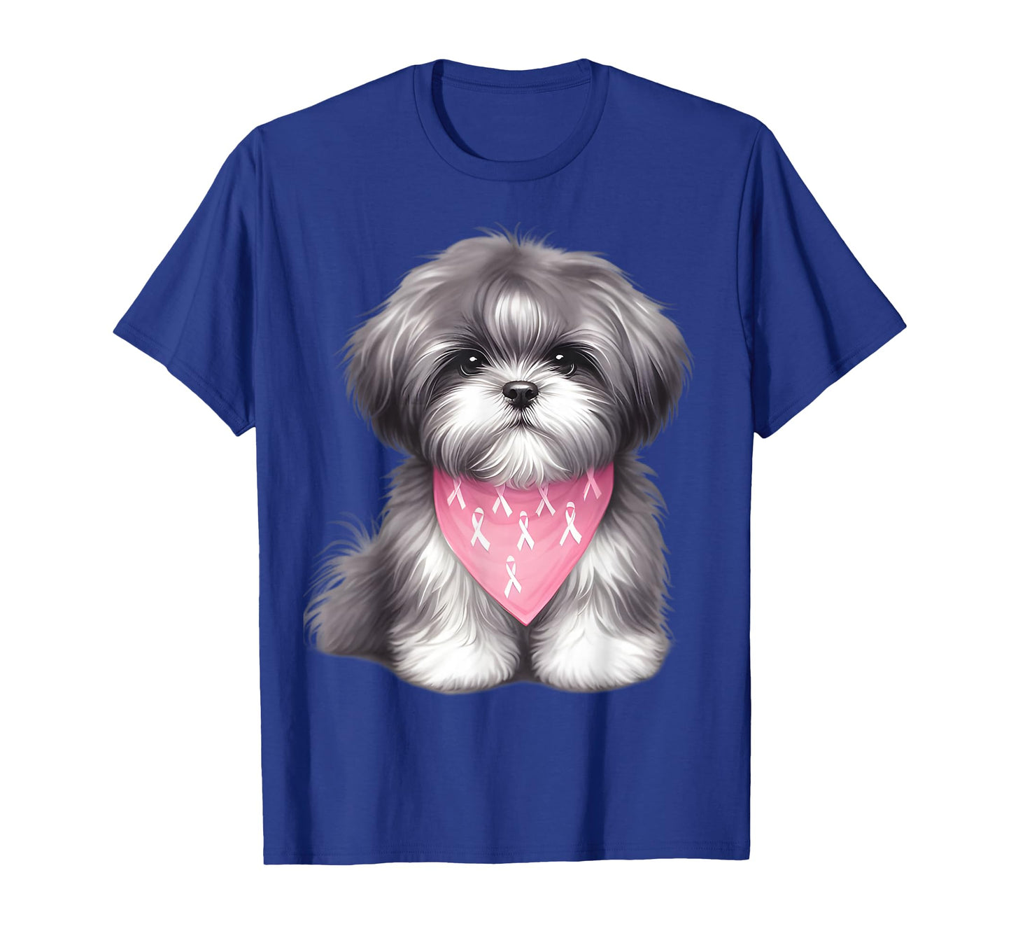 Pink Ribbon Shih Tzu Breast Cancer Awareness T-Shirt