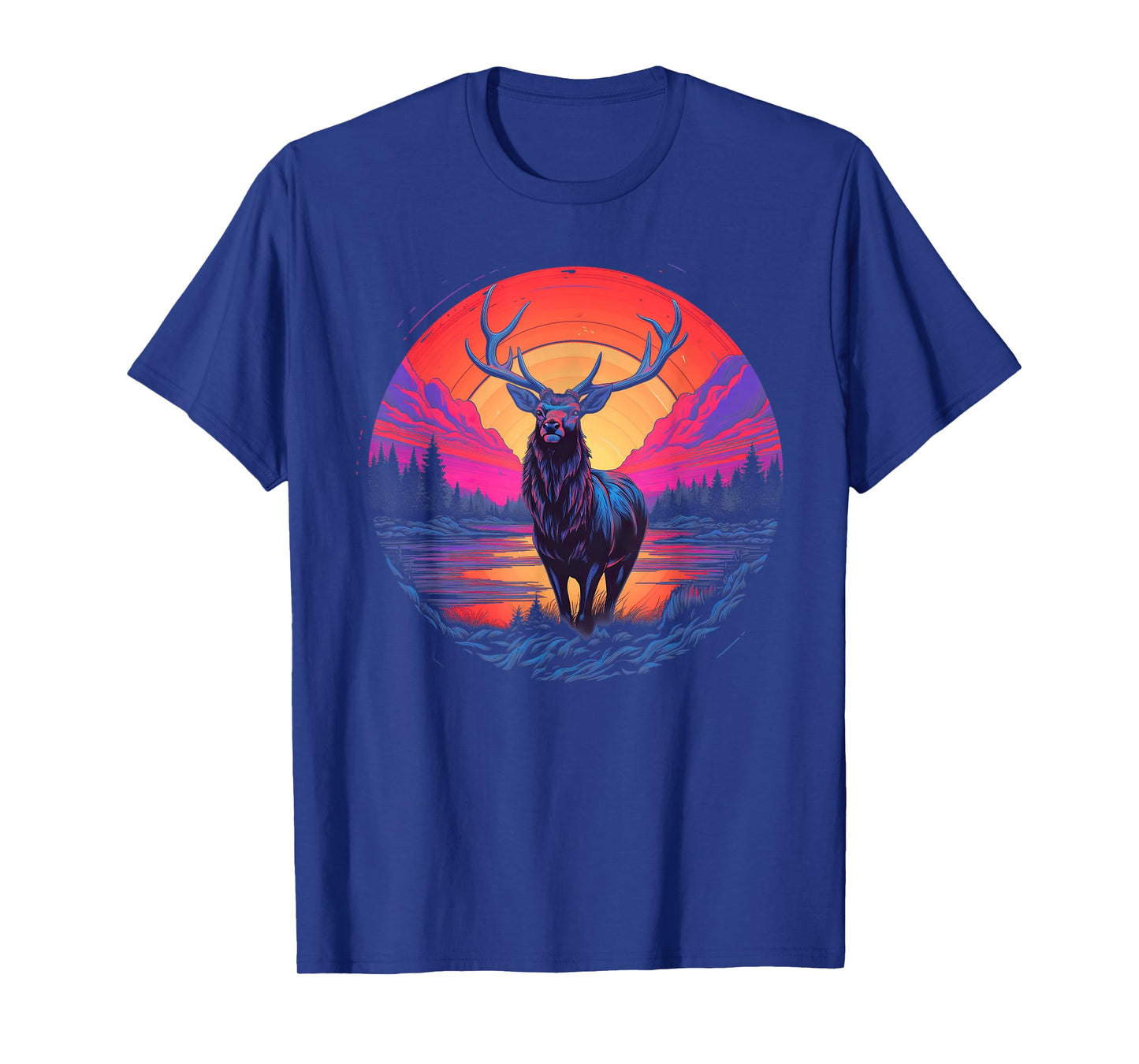 Retro Sunset Elk T-Shirt