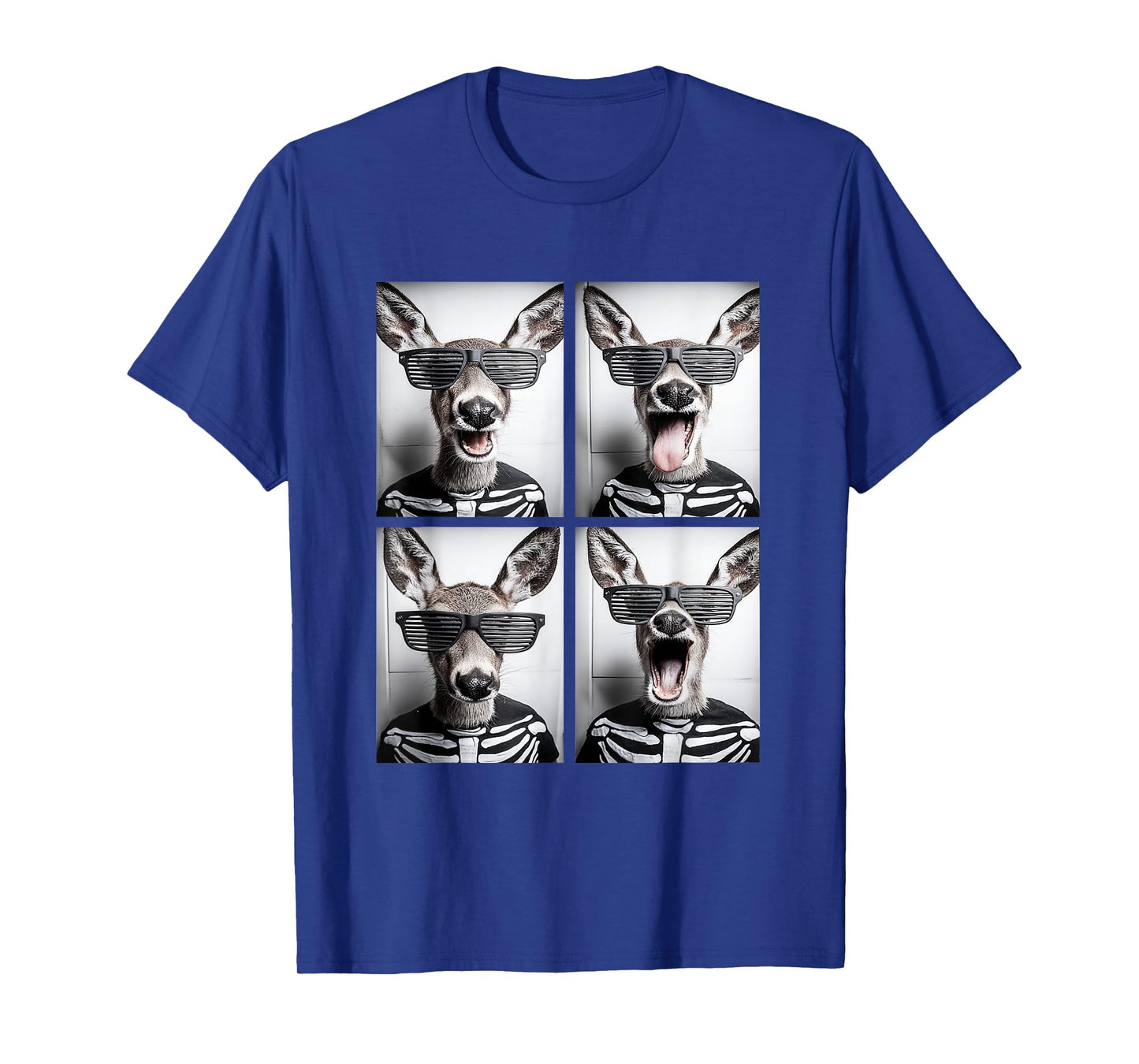 Cute Deers with Sunglasses Skeleton Costume Funny Halloween T-Shirt