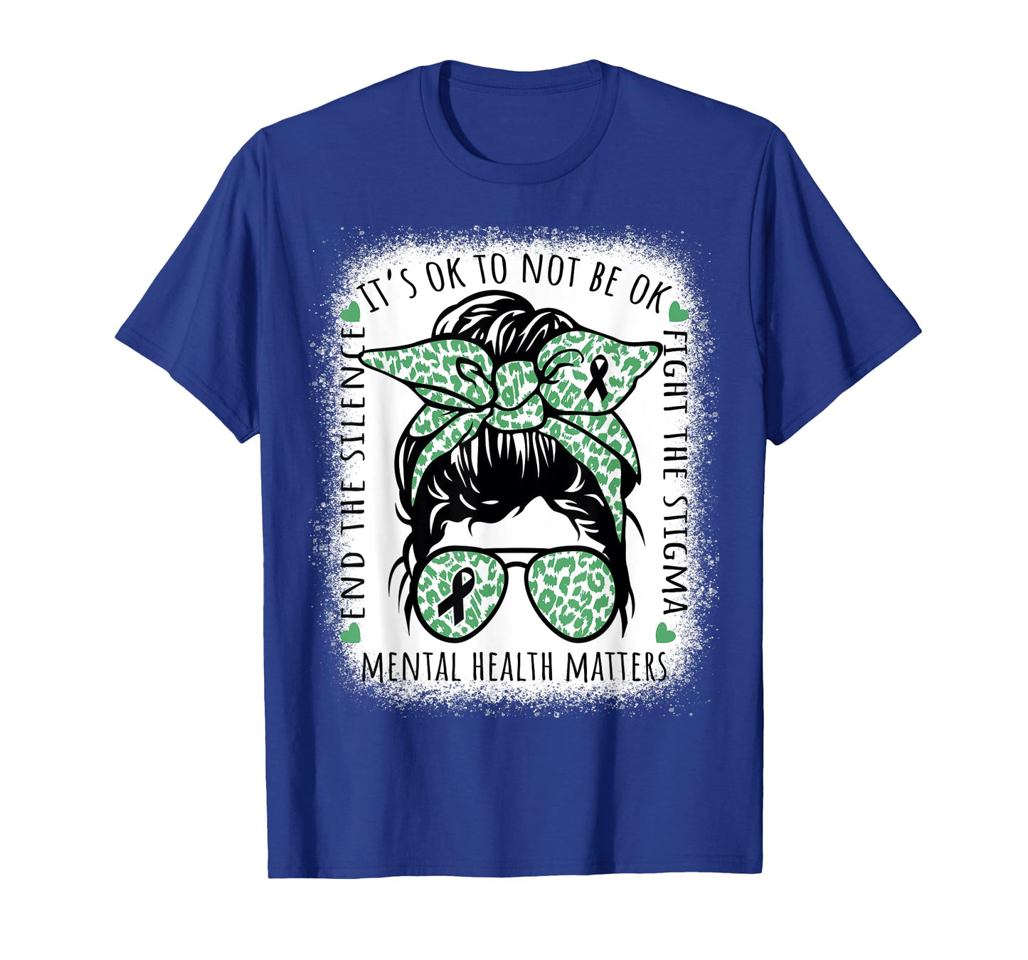 Mental Health Awareness Matters Mental Health Messy Bun T-Shirt