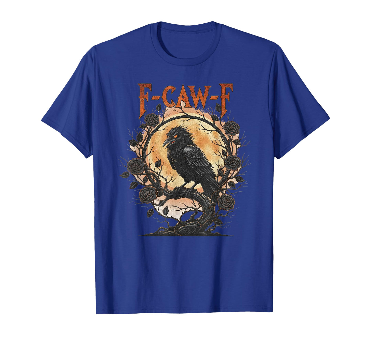 Angry Black Crow, F-Caw-F Funny Black Bird Moon Gothic T-Shirt