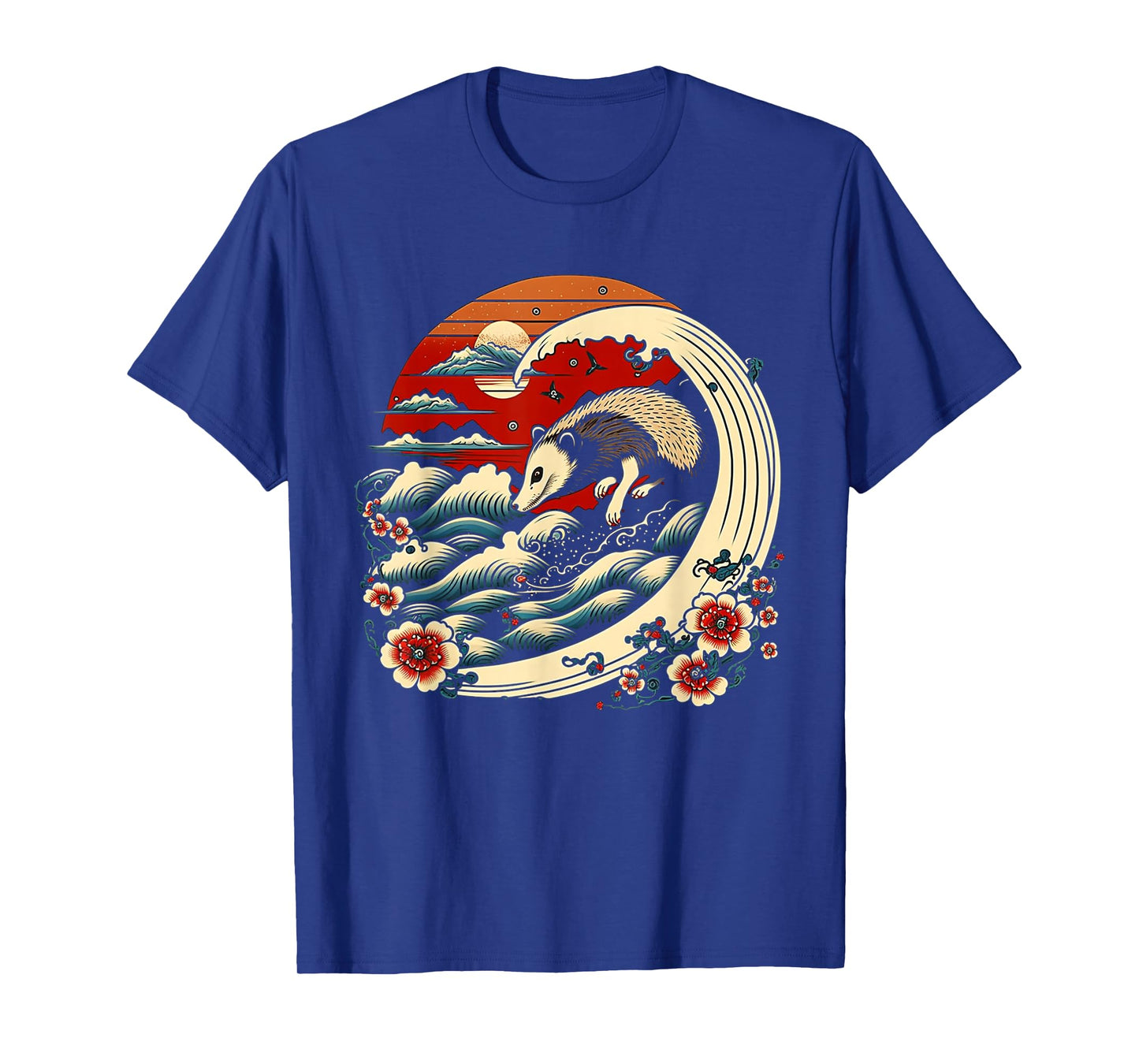 Opossum Japanese Wave Funny Vintage Possum Lover T-Shirt