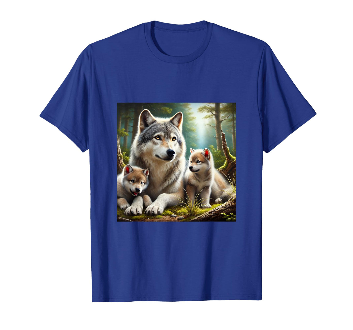 Wolf mother with two cubs realistic cute youthful T-Shirt