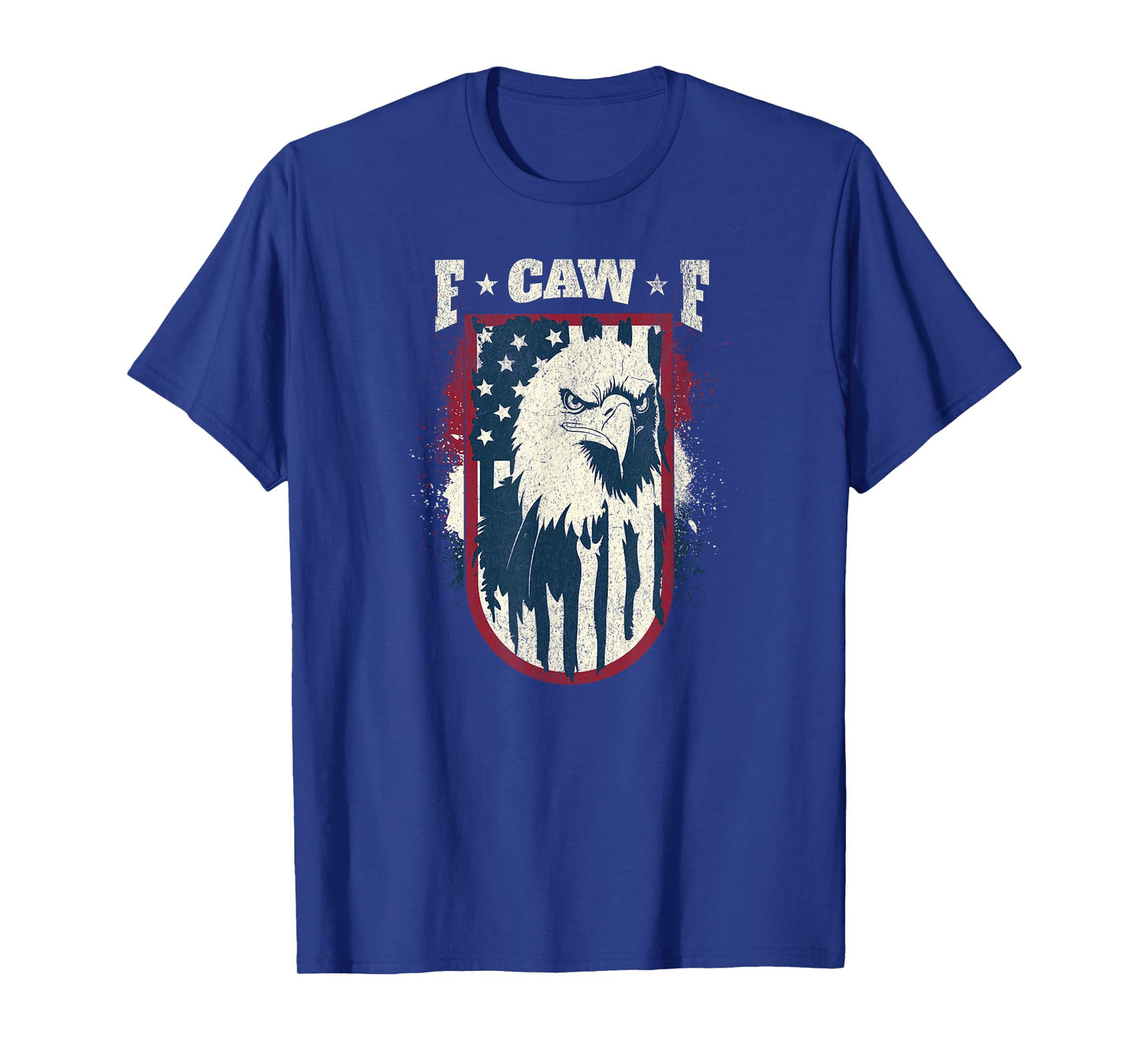 F-CAW-F Crow American Flag Bald Eagle Patriotic USA T-Shirt