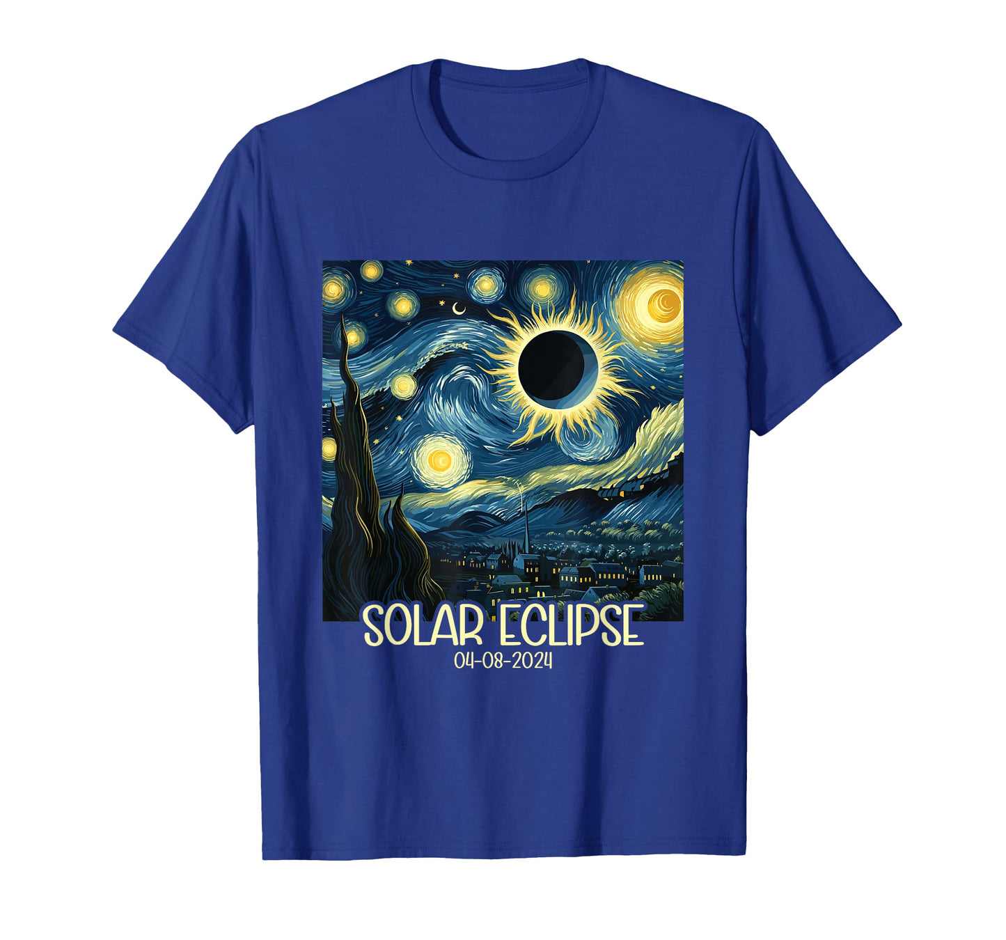 Van Gogh Starry Night Total Solar Eclipse April 8 2024 T-Shirt