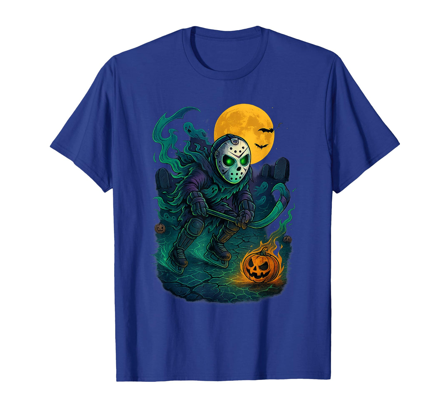 Skeleton Ice Hockey Halloween Sport Costume Men Boys Kids T-Shirt