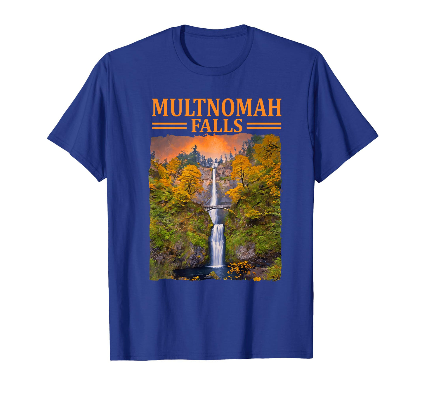 Multnomah Falls Oregon Waterfall Autumn Nature Trip T-Shirt