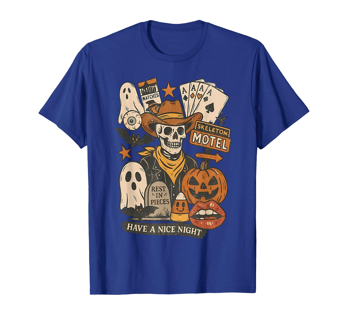 Retro Howdy Ghouls Skeleton Cowboy Western Rodeo Halloween T-Shirt