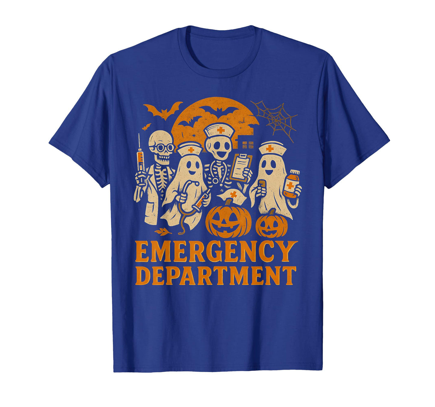 Emergency Department Skeleton Ghost Vintage ER Nurse Squad T-Shirt