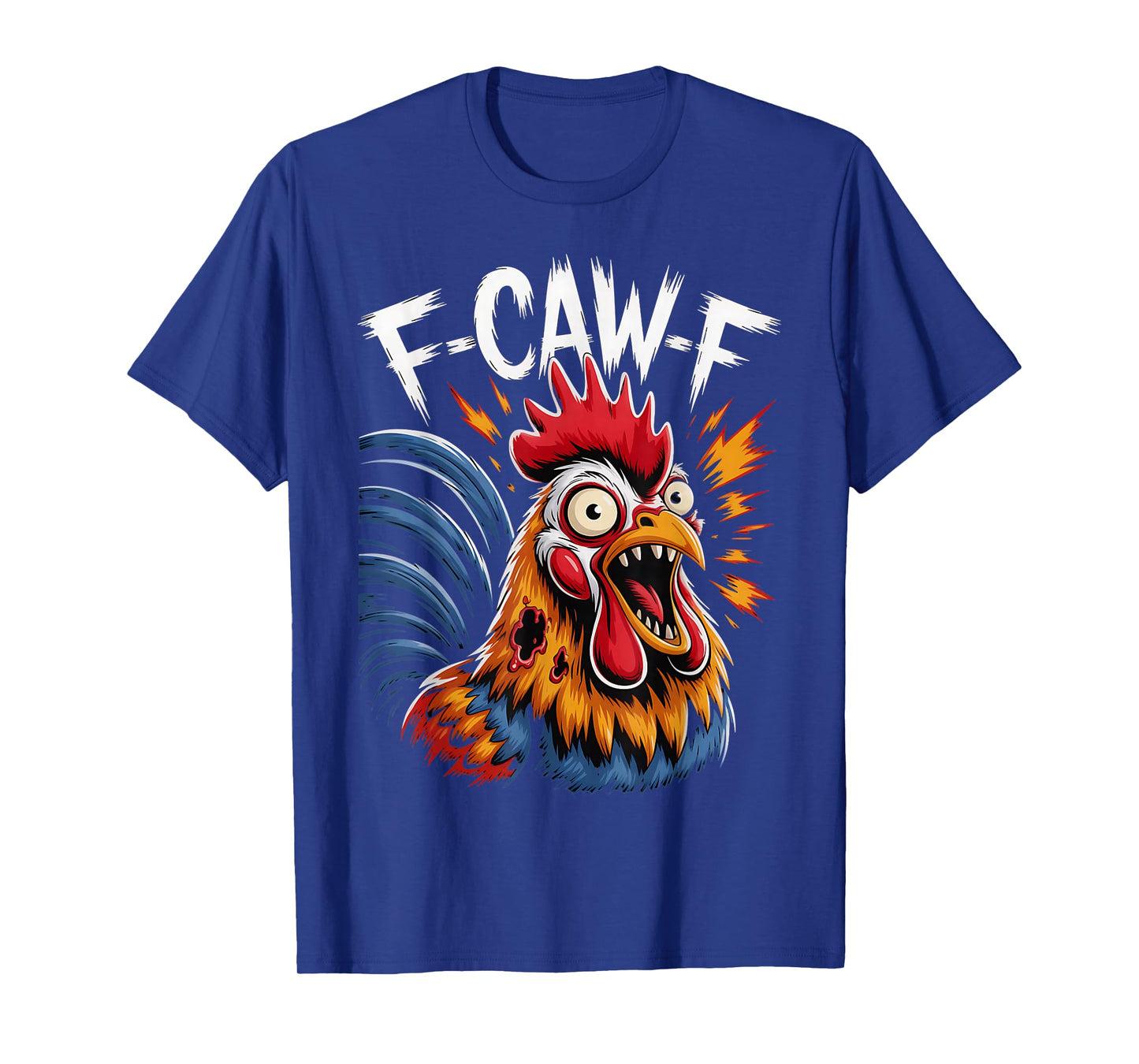 Funny F-CAW-F Chicken Zombie Rooster Halloween Scary T-Shirt