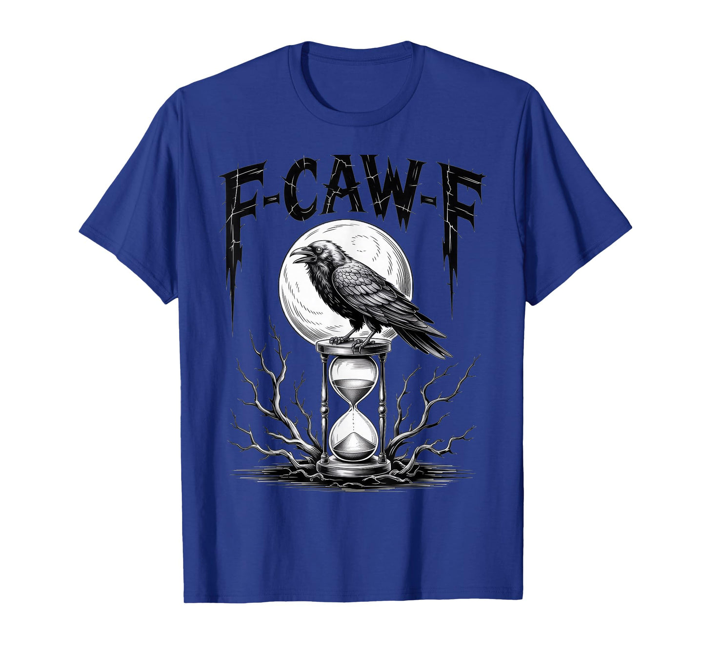 Dark Gothic F-Caw-F Black Crow Moon Spooky Halloween T-Shirt