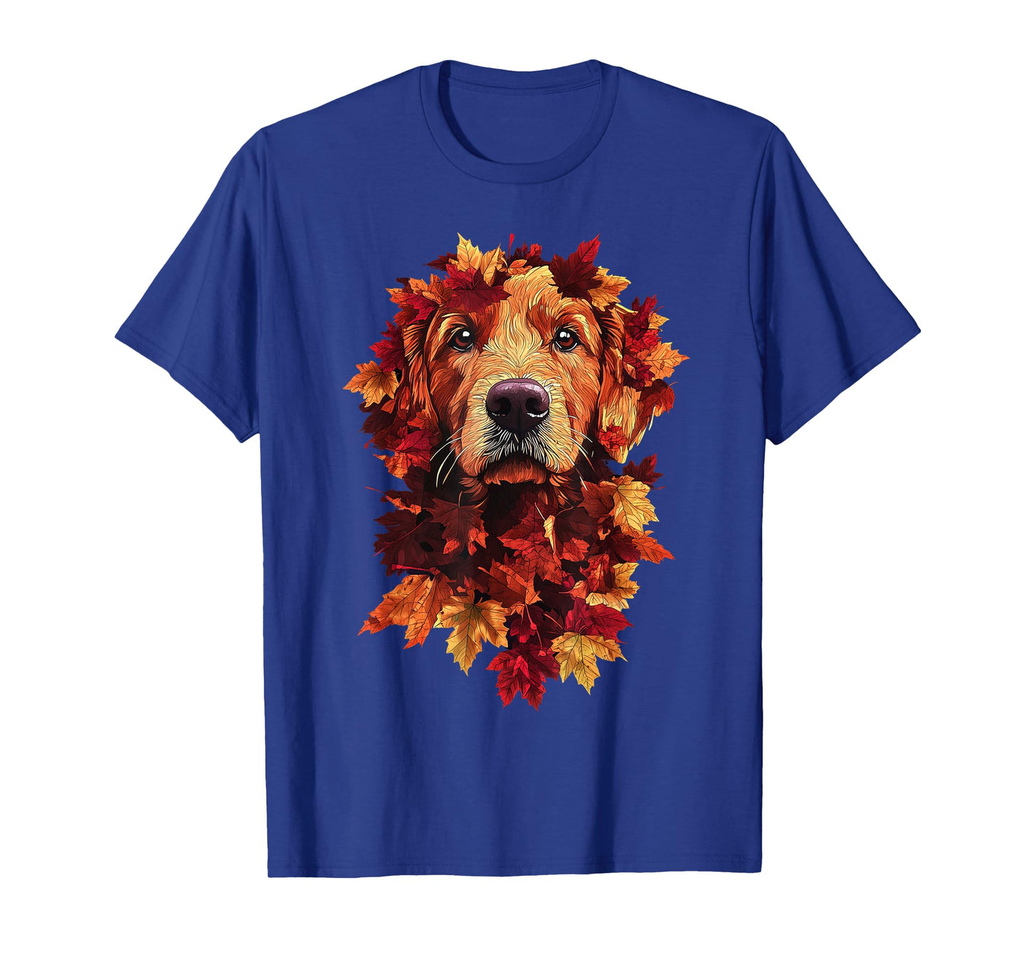 Golden Retriever Autumn Leaves Fall Nature Lover Dog Mom T-Shirt