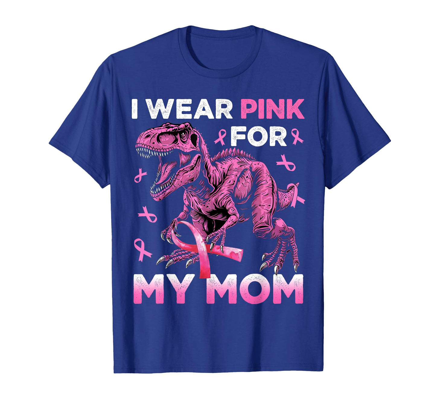 I Wear Pink For My Mom Trex Breast Cancer Awareness Kids Son T-Shirt