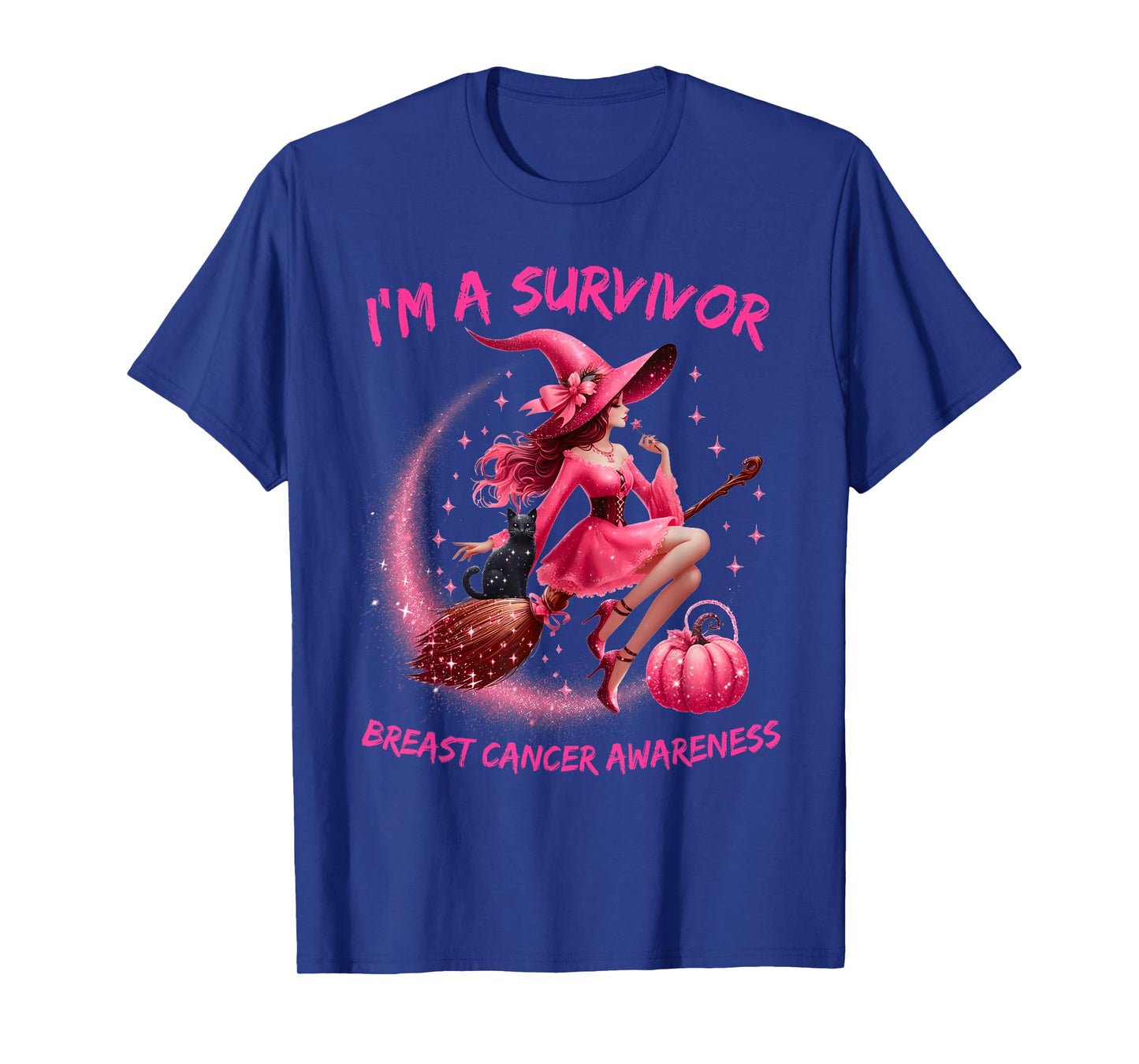 Witch I'm A Survivor Halloween Breast Cancer Awareness Women T-Shirt
