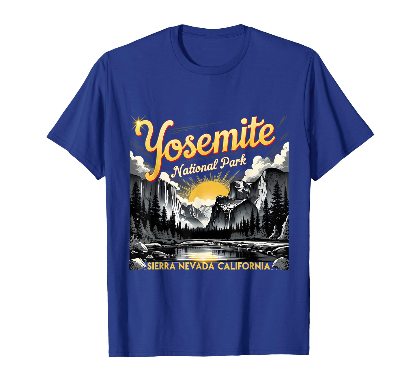 Yosemite Sierra Nevada Vintage Sunset Wilderness Art T-Shirt