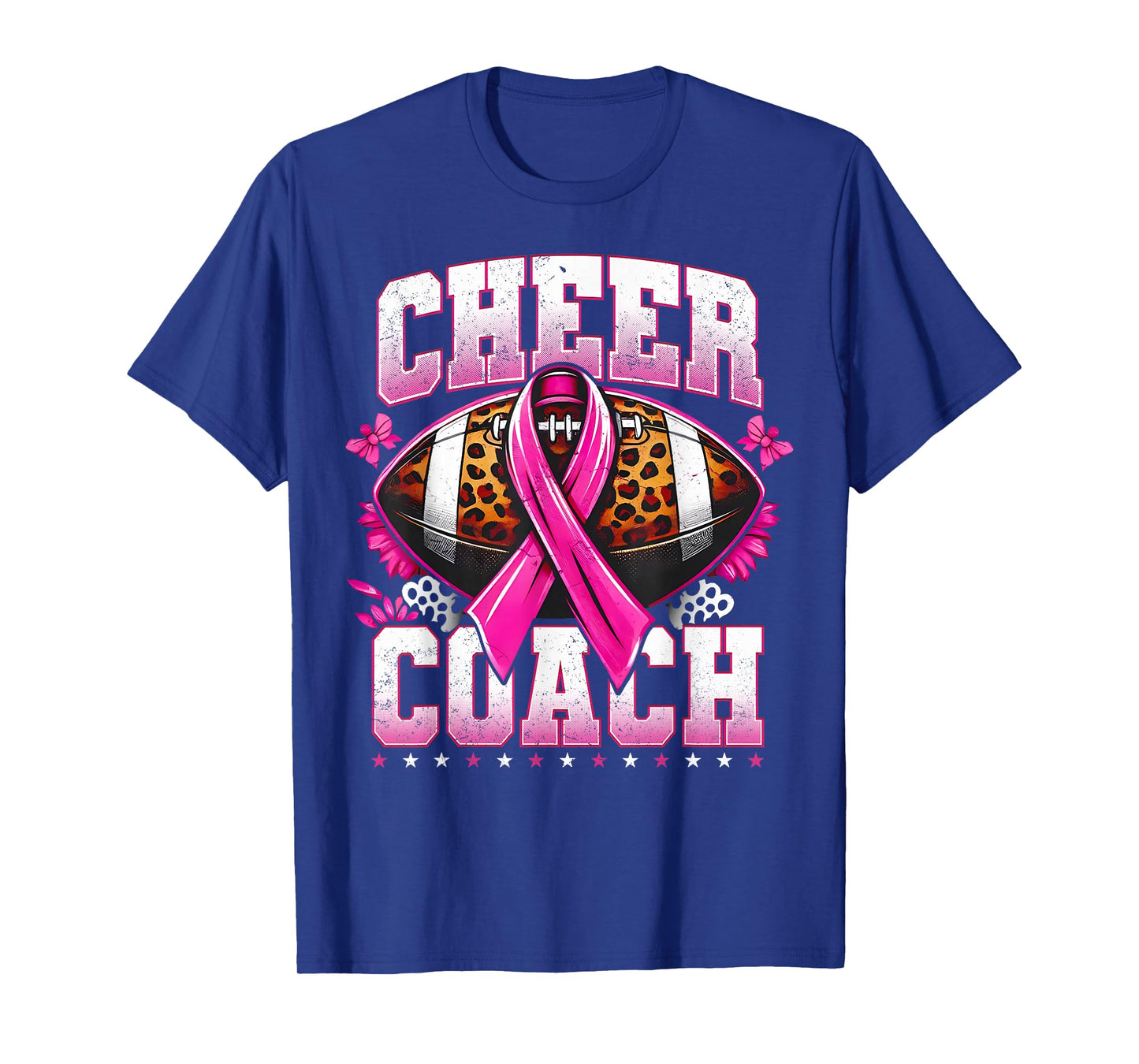 Football Cheer Coach Pink Ribbon Breast Cancer Awareness T-Shirt