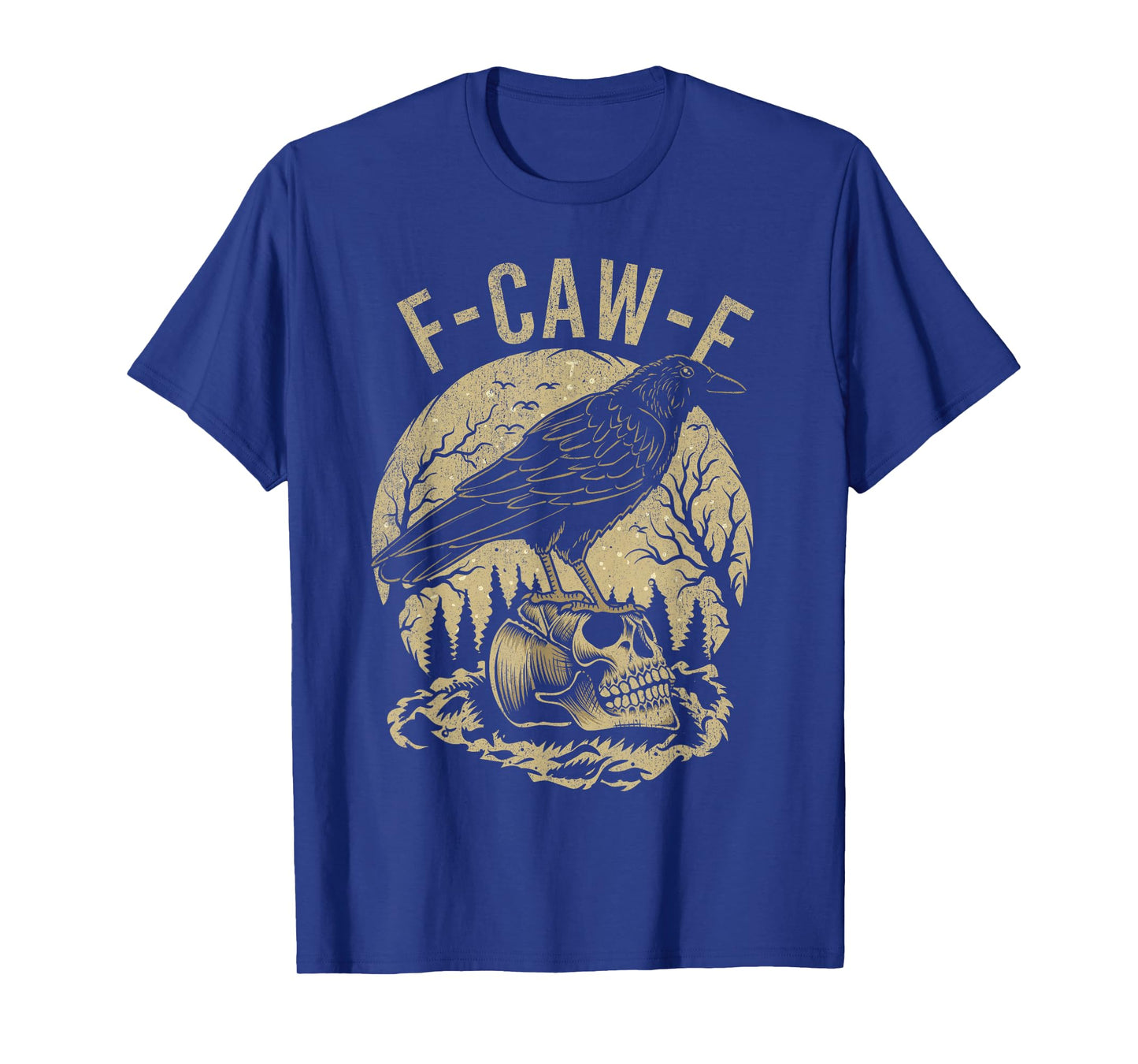 Black Crow, F-Caw-F Funny Black Bird Moon Gothic Adult Humor T-Shirt