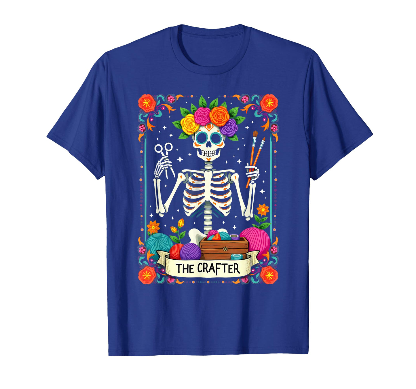 Gothic Tarot Card The Crafter Skeleton T-Shirt