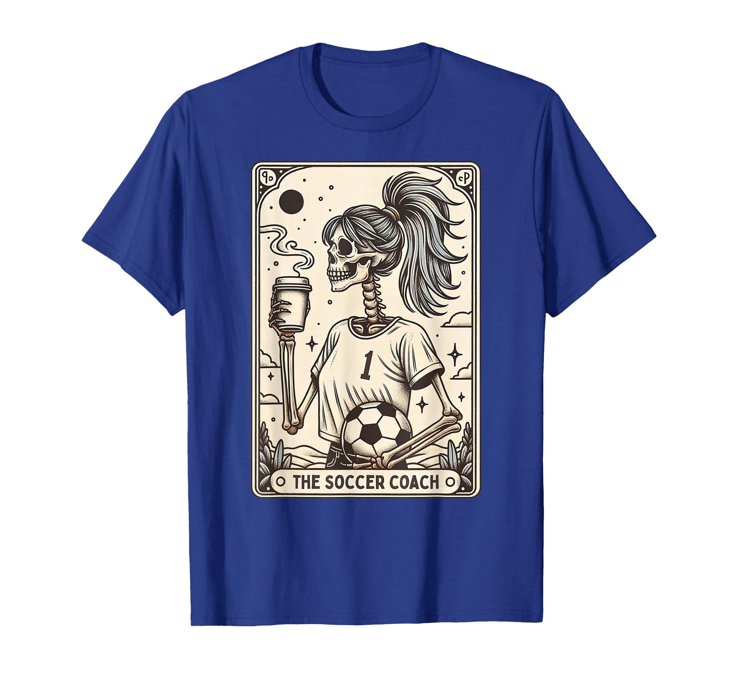 Soccer Coach Tarot Card Halloween Skeleton Soccer Mom Witchy T-Shirt