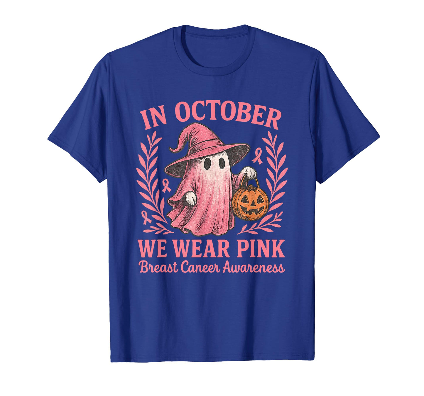 Breast Cancer Women Halloween in October We Wear Pink T-Shirt