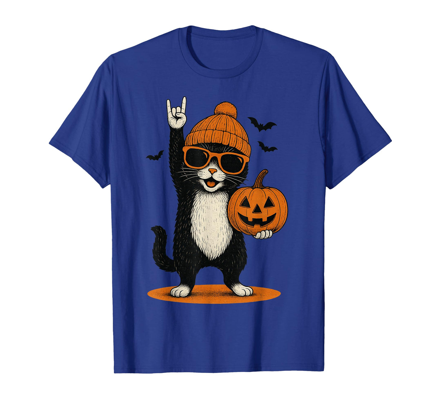 Cute Cat Men Women Kids Halloween Pets Pumpkin Funny Cats T-Shirt