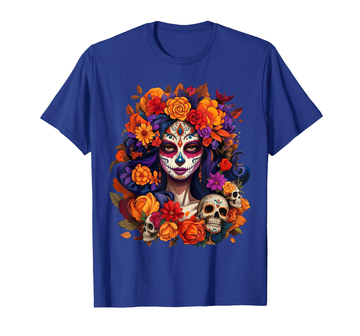 De Los Muertos La Catrina Day of The Dead Sugar Skull Women T-Shirt