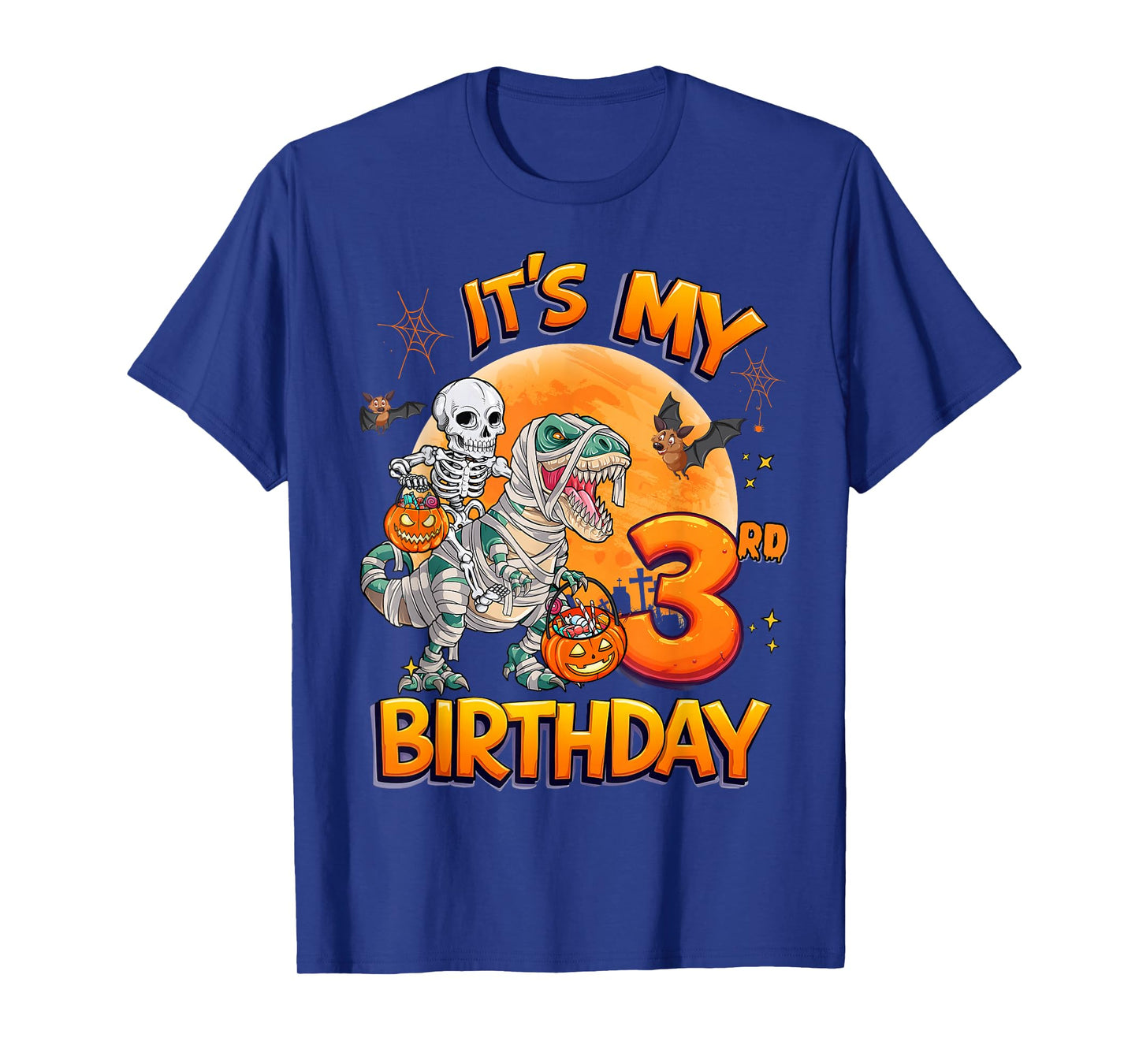 It's My 3rd Birthday Dinosaur Skeleton Halloween 3 Years Old T-Shirt