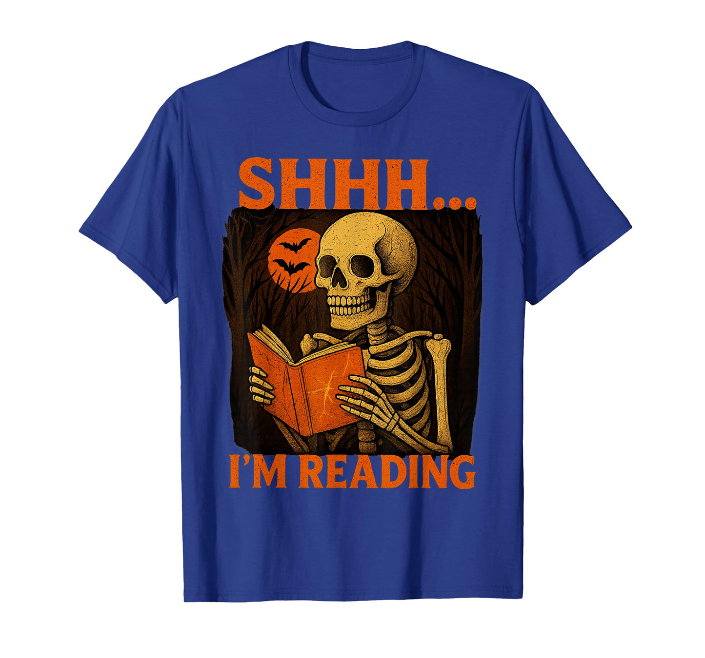 Halloween Skeleton Reading Book Shhh Iβm Reading T-Shirt
