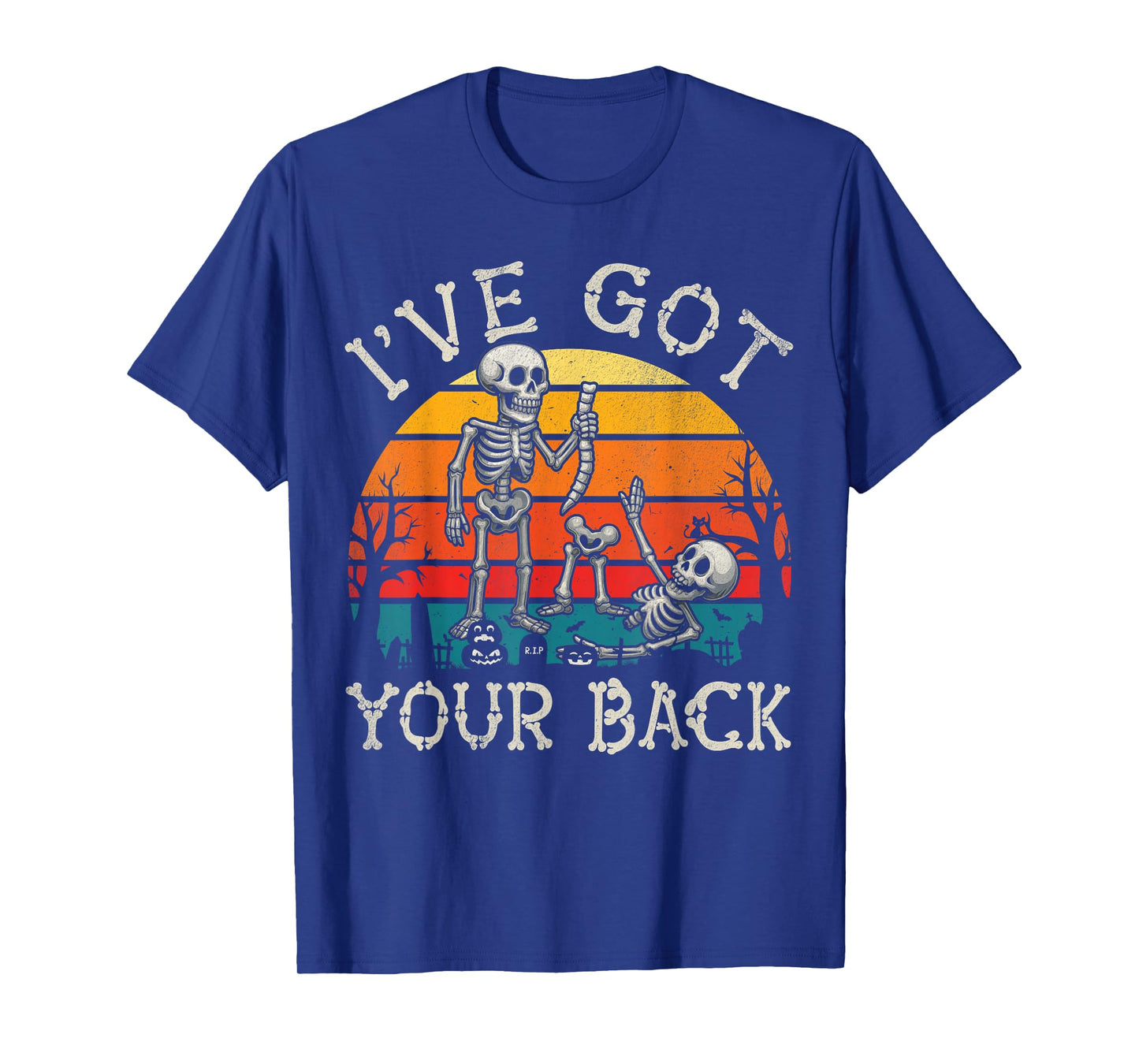 Retro I've Got Your Back Funny Halloween Skeleton Costume T-Shirt
