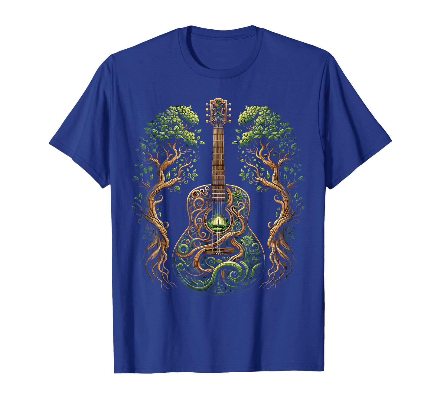 Acoustic Guitar Tree Nature Lover Guitarist Guitar Player T-Shirt