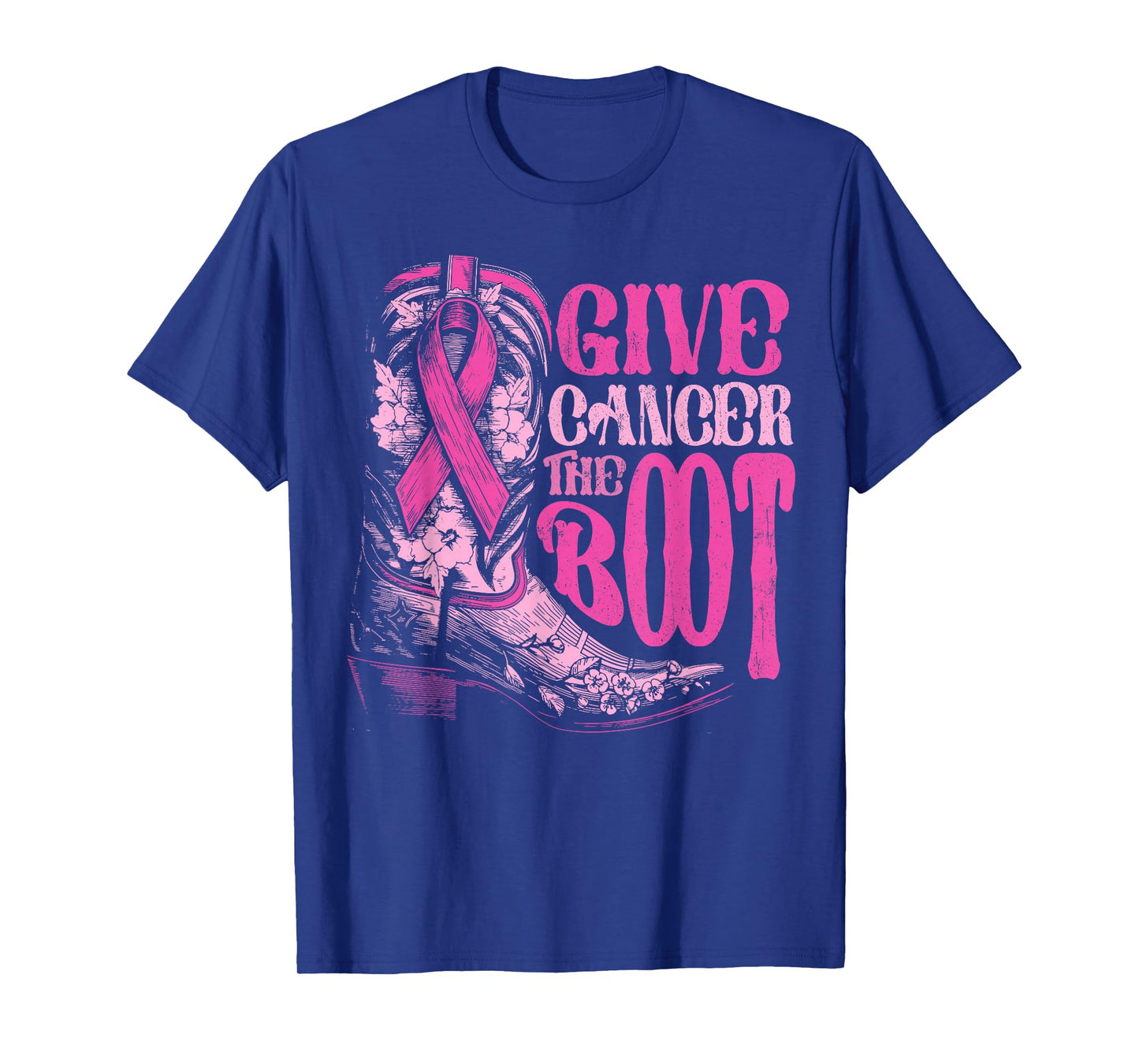 Breast Cancer Cowboy Give Cancer the Boot Cowgirl Rodeo T-Shirt