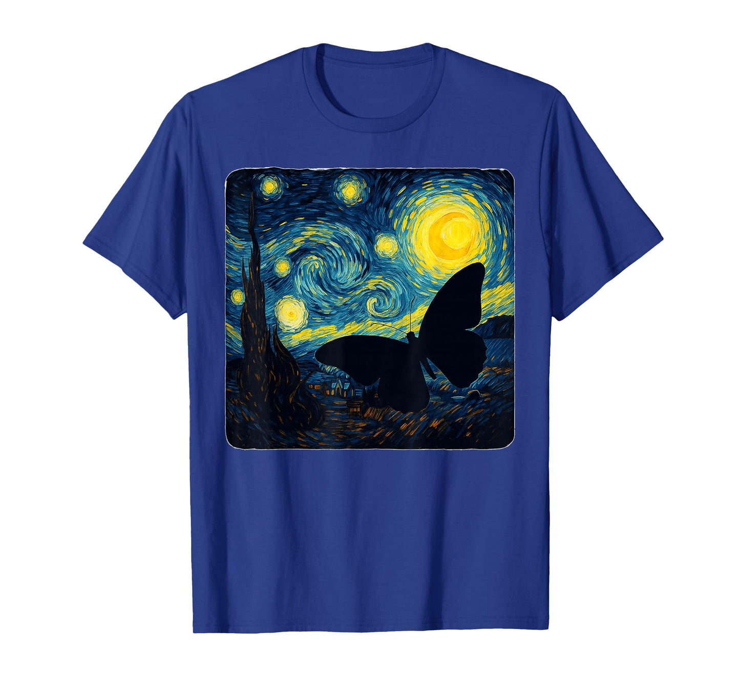 Starry Night Van Gogh Butterfly Funny Graphic T-Shirt