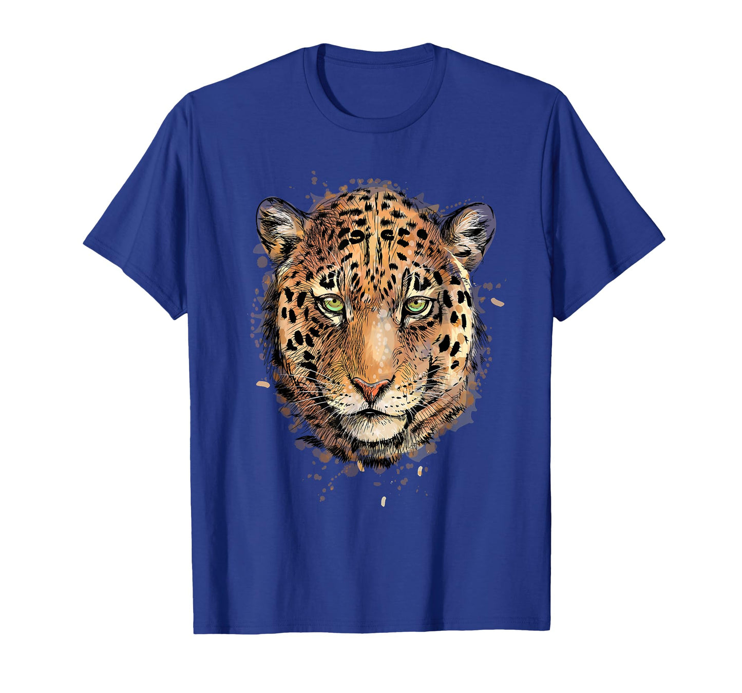 Leopard Cheetah Jaguar Head Watercolor Animal Gift T-Shirt