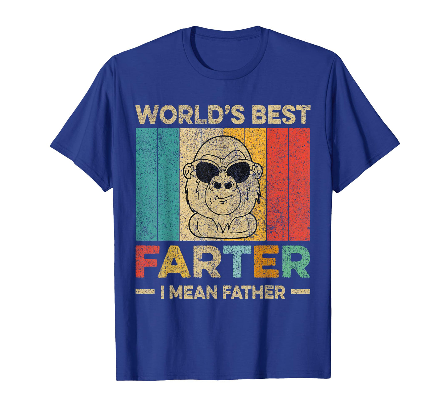 Worlds Best Farter I Mean Father Mens Fathers Day Monkey Dad T-Shirt