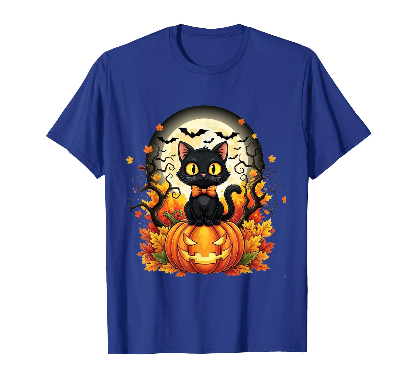 Black Cat Pumpkin Halloween Costume Fall Autumn Season T-Shirt