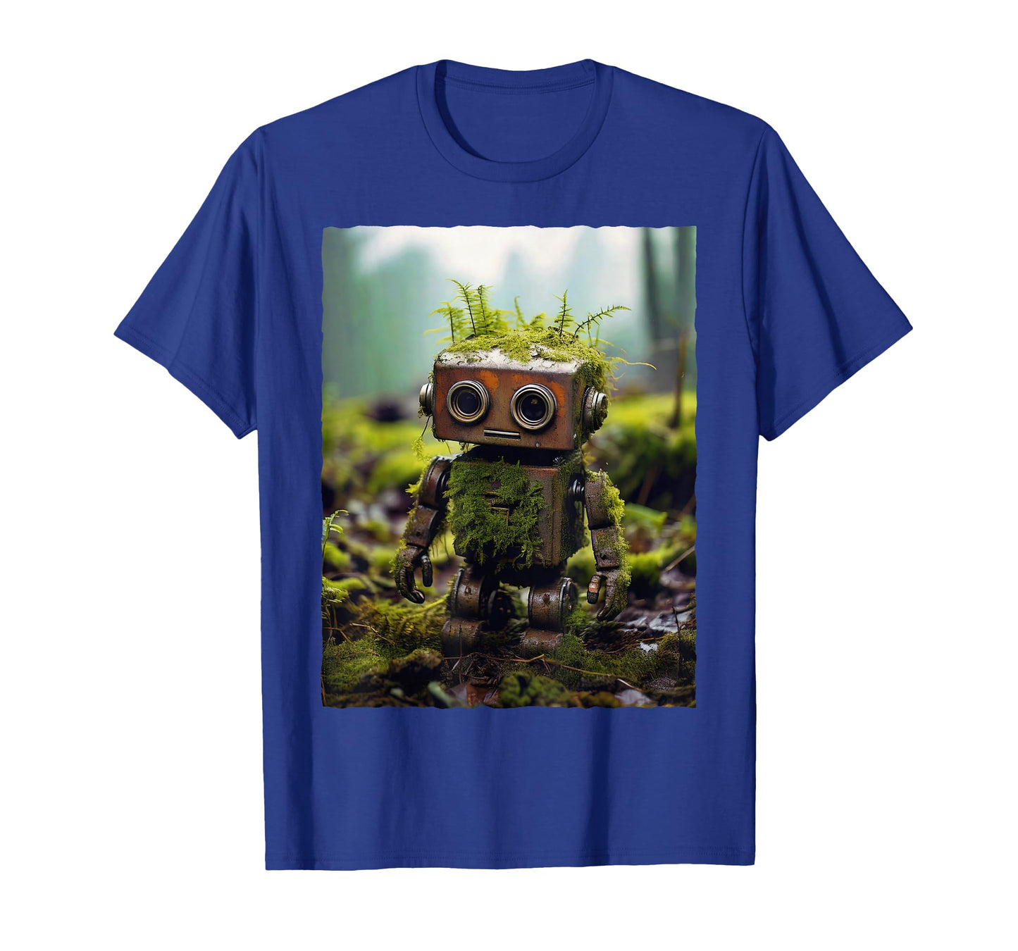 Little Cute Robot in Nature T-Shirt