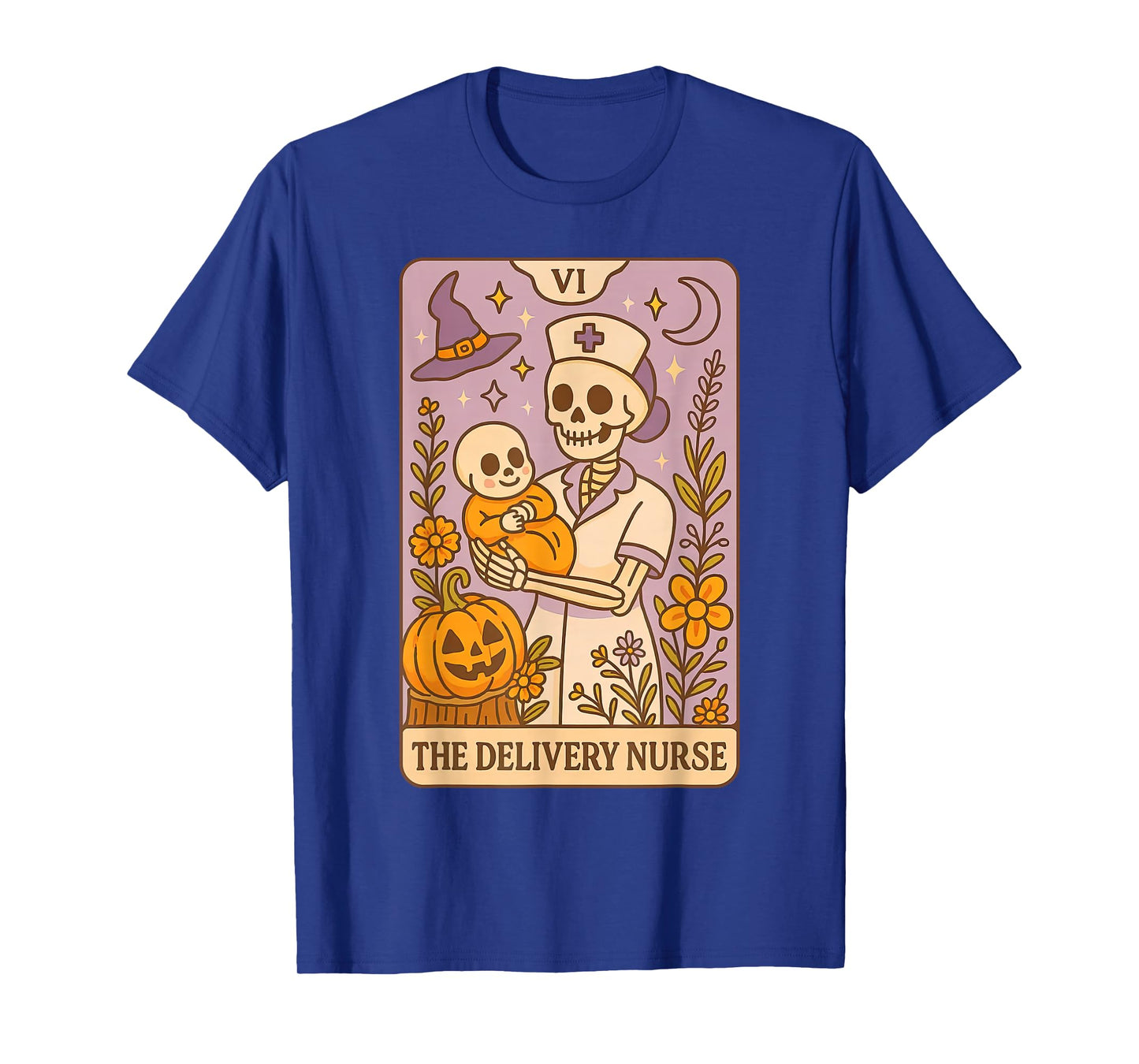 Labor & Delivery Nurse Tarot Card Halloween Skeleton Witchy T-Shirt