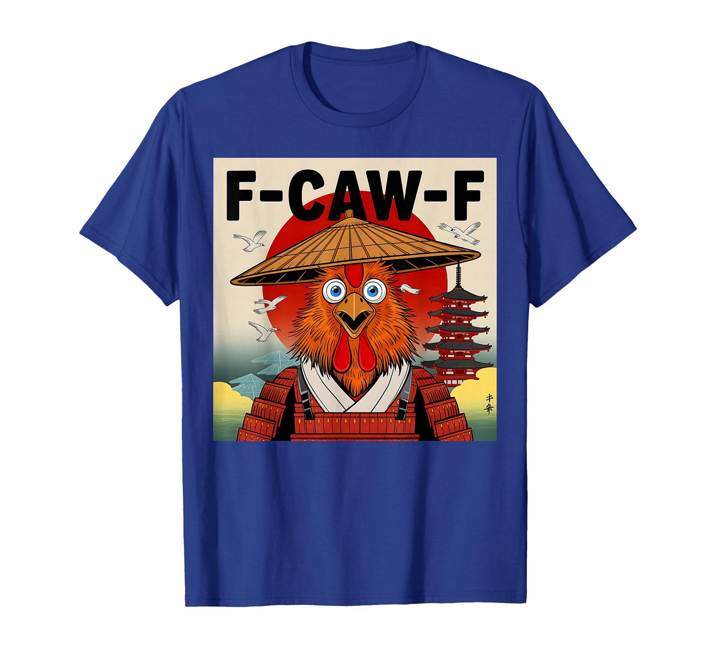 Vintage Samurai Chicken F-CAW-F Rooster Warrior Japanese T-Shirt